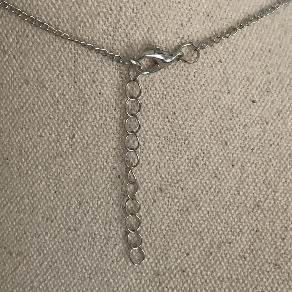 Whimsical Egg in a Nest Pendant Necklace - Silver Tone with Faux Pearl